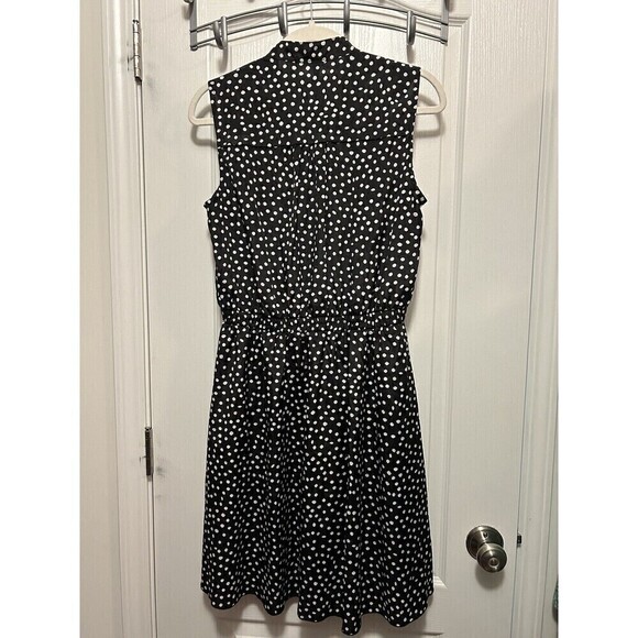 Rich & Beautiful R & B Women’s XL Sleeveless Polka Dot Sheath Dress Black Retro - Picture 2 of 16